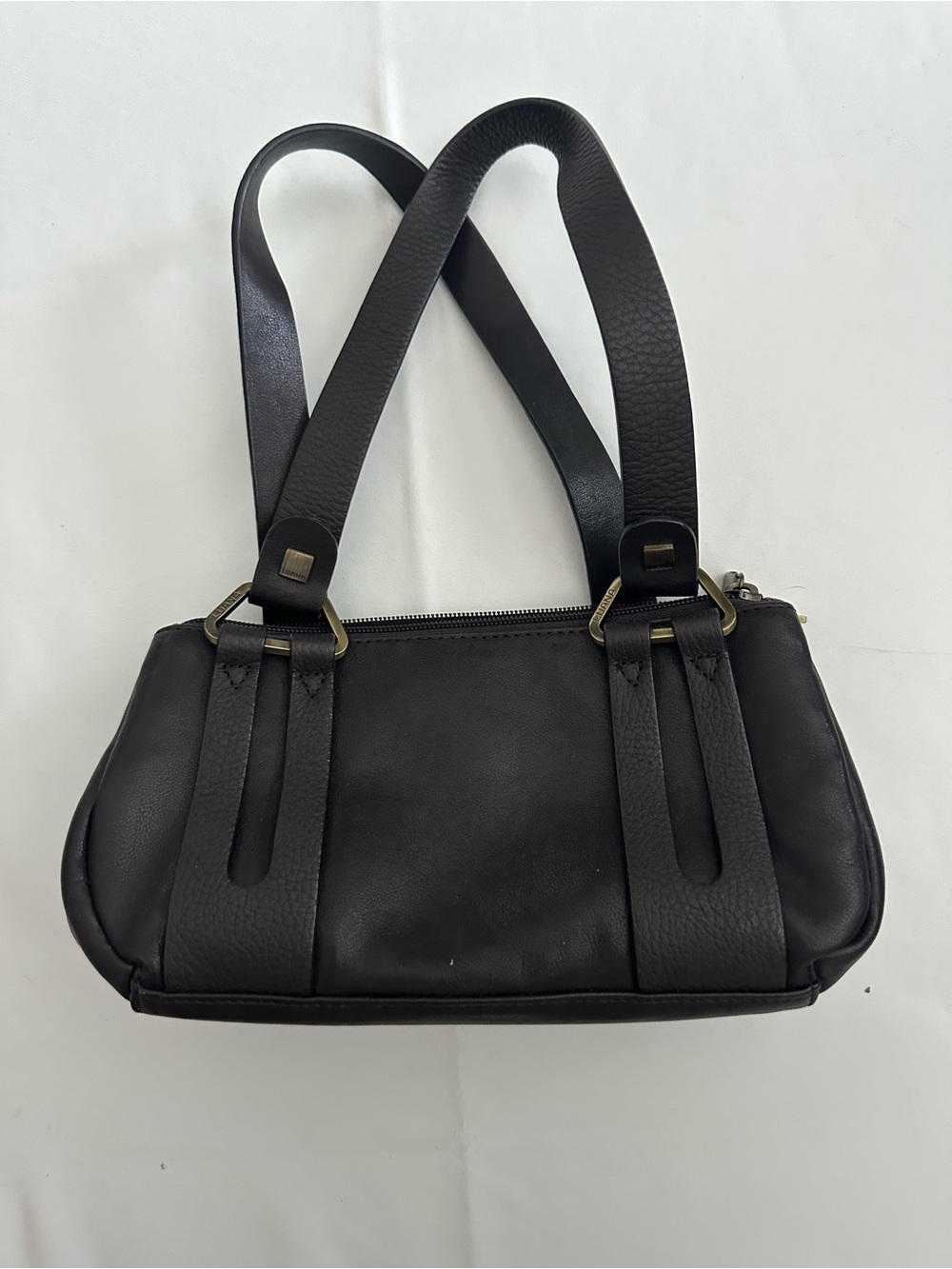 Structured Black Mini Shoulder Bag with Double Straps
